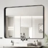Dexmalle 40x36 Inch Black Aluminium Frame Bathroom Mirror