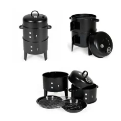 Dexmalle Outdoor Double-layer Grill,charcoal Wood Fired Braising And Smoking Stove