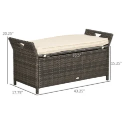 Dexmalle 2-In-1 Large Patio Wicker Storage Bench With Handles -Fradel & Spies GUEST c34c8fdb 7149 416d af6f fb3d2610cc12