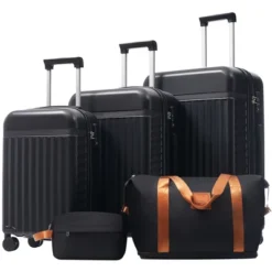 Dexmalle Hardside Carry On Suitcase With Travel Bags 5 Piece