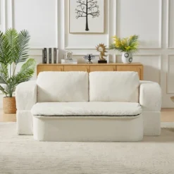 Dexmalle Modern Folding Futon Floor Foam Compression Sofa Bed