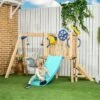 Dexmalle Wooden Swing Set Outdoor Playset With Baby Swing Seat