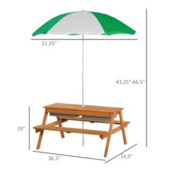Dexmalle Kids Picnic Table With Umbrella And Storage Inside -Fradel & Spies GUEST d331f51f ab68 43db 8a40 d8221d729883