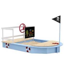 Dexmalle Wooden Sandbox With Pirate Ship Design For 3-7 Years, Blue -Fradel & Spies GUEST d52f0363 45d8 4891 8da2 61da3b91a42a