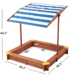 Dexmalle 46" Wooden Sand Box W/Adjustable Canopy -Fradel & Spies GUEST dbb98506 4e28 4042 9f31 8e1af9997f4e