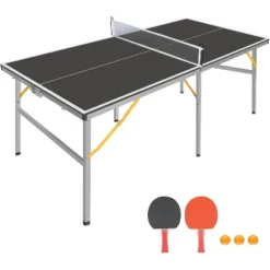 Dexmalle 6ft Black Mid-Size Table Tennis Table Foldable -Fradel & Spies GUEST dde18517 425a 4564 a844 3594f5995c79
