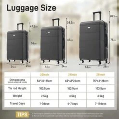 Dexmalle 3 Piece Double Spinner Wheels Suitcase With Handle Password Lock -Fradel & Spies GUEST de0dbe4b bb37 4def b260 84c2612f8bf8