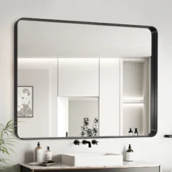 Dexmalle 40x30 Inch Black Aluminium Frame Bathroom Mirror