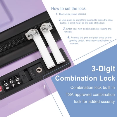 Dexmalle Luggage Sets 3 Piece Suitcase Set With Spinner Wheels 8 Dexmalle Luggage Sets 3 Piece Suitcase Set With Spinner Wheels - Image 6