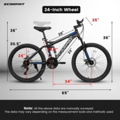 Dexmalle 24 Inch Mountain Bike For Adults Teens, Dual Suspension MTB Bicycle With 21-Speed & Disc Brakes -Fradel & Spies GUEST e2305f88 f091 494e aac1 02616f243a07