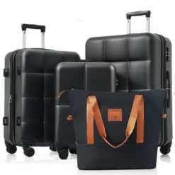 Dexmalle Luggage Sets 4 Piece, ABS Durable Suitcase With Travel Bag -Fradel & Spies GUEST e7c0b038 e929 4953 8eb3 09b9e3e22e73