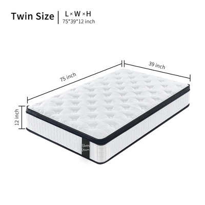 Dexmalle TWIN Size 12 Inch Hybrid Mattress Individual Pocket Spring 10 Dexmalle TWIN Size 12 Inch Hybrid Mattress Individual Pocket Spring - Image 8