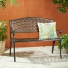 Dexmalle Black Rattan Pattern Aluminium Patio Bench -Fradel & Spies GUEST eba87a1a 915b 4525 8526 696b8a9bc25e