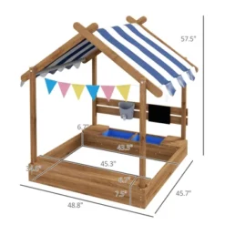 Dexmalle Wooden Sandbox With Canopy House Design For 3-7 Years Old -Fradel & Spies GUEST ec406460 90ad 4073 bc2a b7acee3d58af
