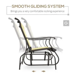 Dexmalle Beige Patio Glider Bench With Powder Coated Steel Frame -Fradel & Spies GUEST ecfd52e0 83eb 4a24 9ec2 8f35e3943d84