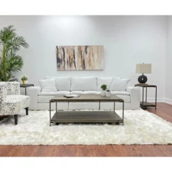 Dexmalle 3-Piece Metal Frame Wood Living Room Coffee Table And 2Tables Set