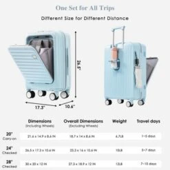 Dexmalle Luggage Set Of 3, 20, 24, 28inch With USB Port -Fradel & Spies GUEST ee1ea682 faba 48fe b008 52810532550c