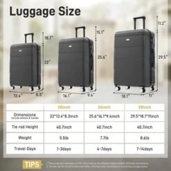 Dexmalle 3 Piece Double Spinner Wheels Suitcase With Handle Password Lock -Fradel & Spies GUEST f32eabd9 20a3 4277 b881 39a991a858f1