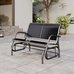 Dexmalle Patio Glider Bench,Ventilating Sling Fabric Surface -Fradel & Spies GUEST f442a80f a1dd 40b7 96ed 9e4488fd1982