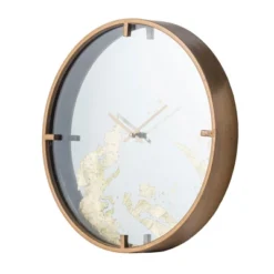 Dexmalle D15.7x2.4" Minimalist Mirrored Clock, Gold