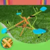 Dexmalle 4-Seat Outdoor Seesaw For Backyard Multiple Kids 360 Degrees Rotating Swivel Teeter Totter Seesaw
