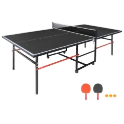 Dexmalle 8ft Black Mid-Size Table Tennis Table Foldable -Fradel & Spies GUEST ff0e912a 1c2b 4dcf a9af 5f451fda7caa