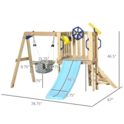 Dexmalle Wooden Swing Set Outdoor Playset With Baby Swing Seat -Fradel & Spies GUEST fffa0db0 8656 4910 951e d9cdd75fe2f1